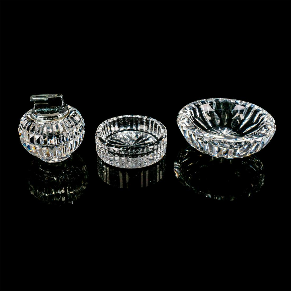 3pc Waterford Crystal Ashtrays and Lighter (1 of 3)