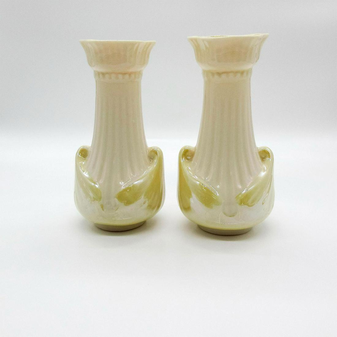 2pc Vintage Belleek Porcelain Vase Set (1 of 3)
