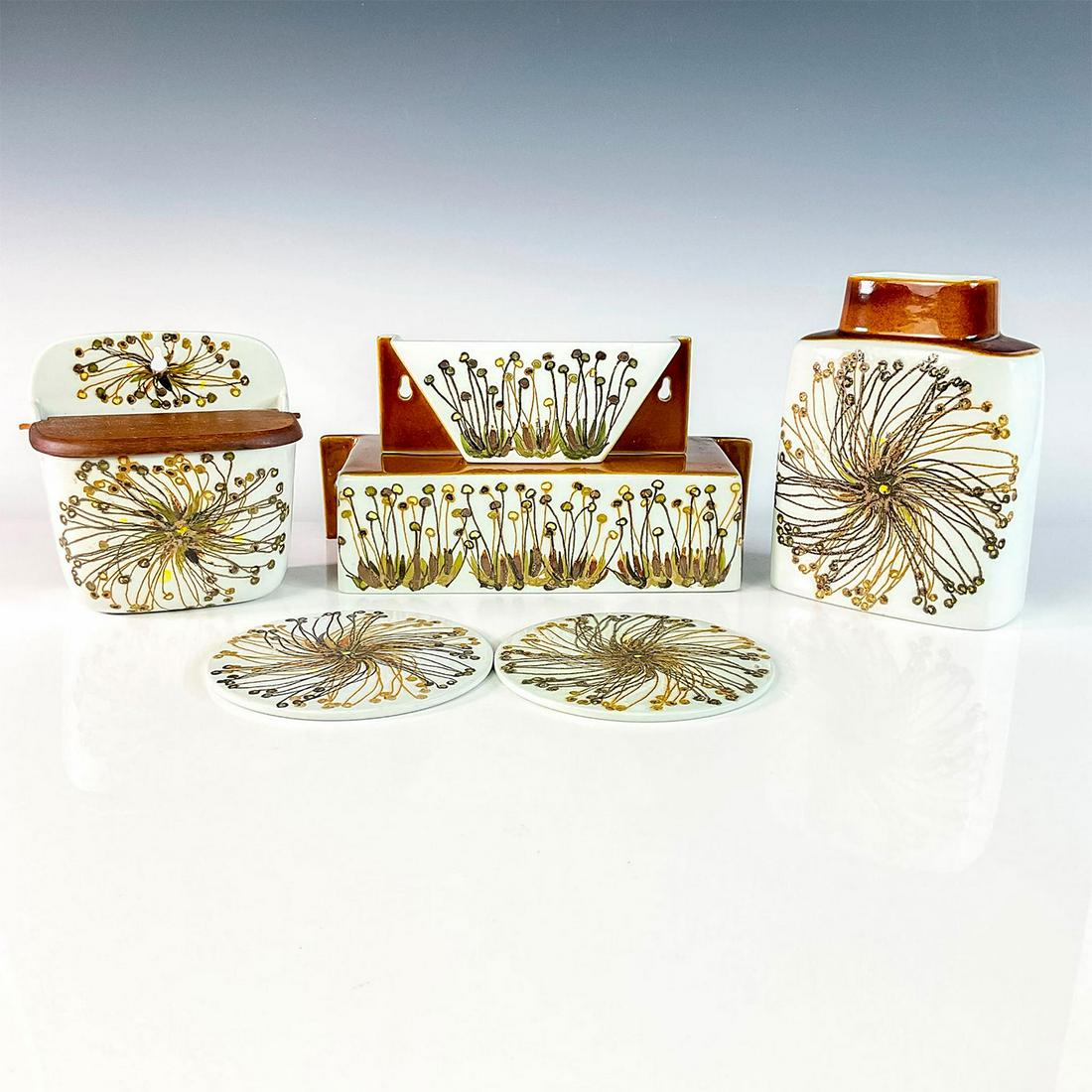 6pc Vintage Royal Copenhagen Fajance Vase and Kitchenware (1 of 3)