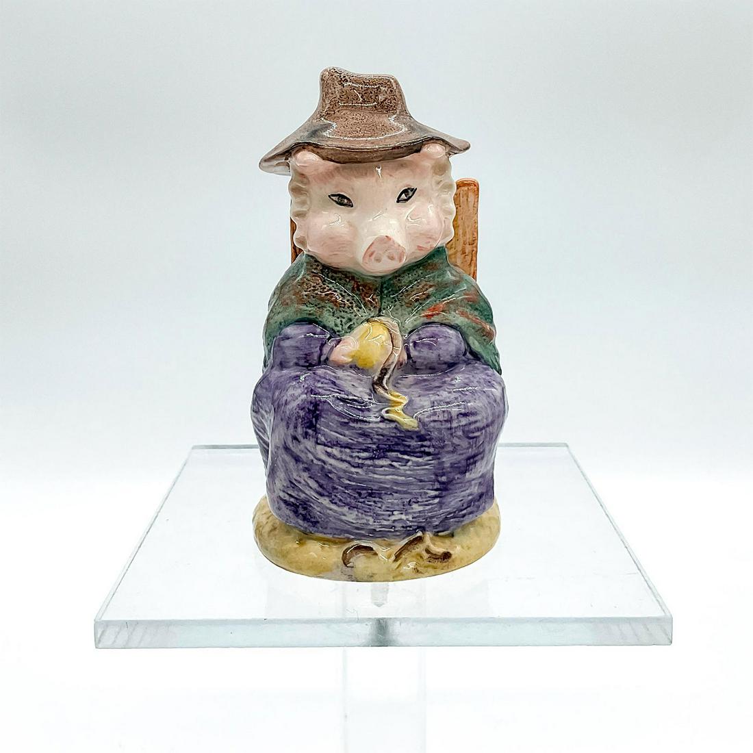 And This Pig Had ne - Beswick - Beatrix Potter Figurine: Small size porcelain hand painted in glossy finish. Beswick and Doulton backstamp. Issued: 1992 Dimensions: 1.75" W x 4.25" H x 2.25" Diameter Manufacturer: Beswick Country of Origin: England