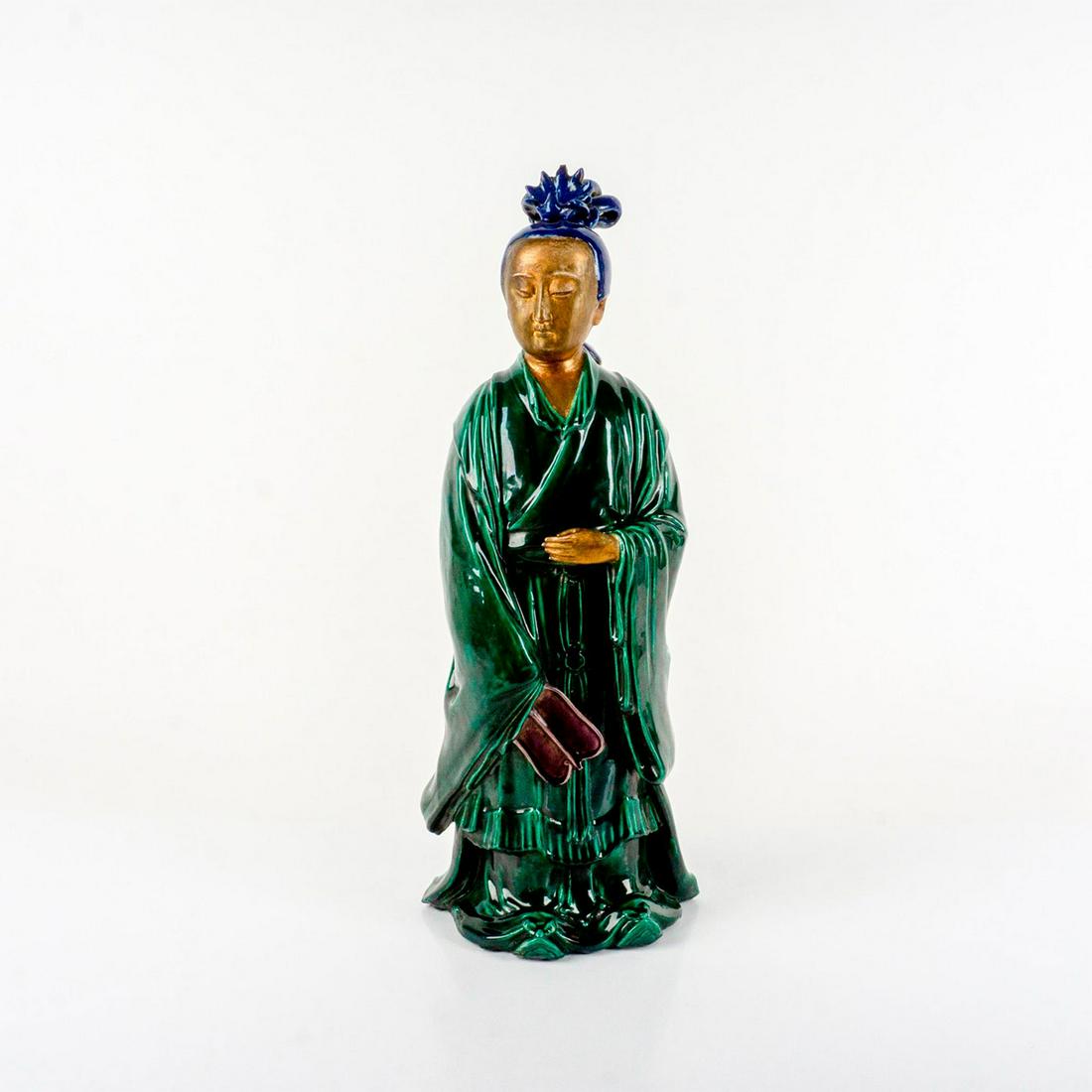 Antique Chinese Gilded Guanyin Ceramic Sculpture (1 of 4)