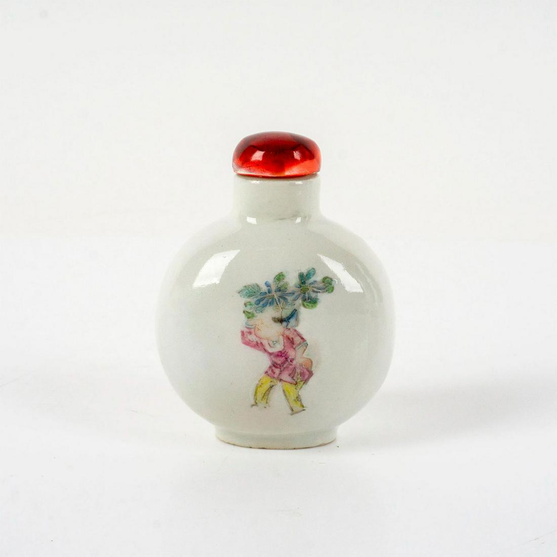 Antique Chinese Porcelain Snuff Bottle with Stopper (1 of 4)