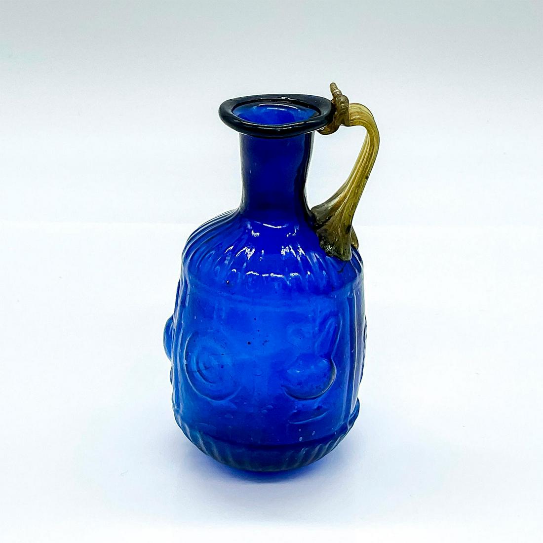 Ancient Roman Blue and Green Pattern Molded Glass Flask (1 of 3)