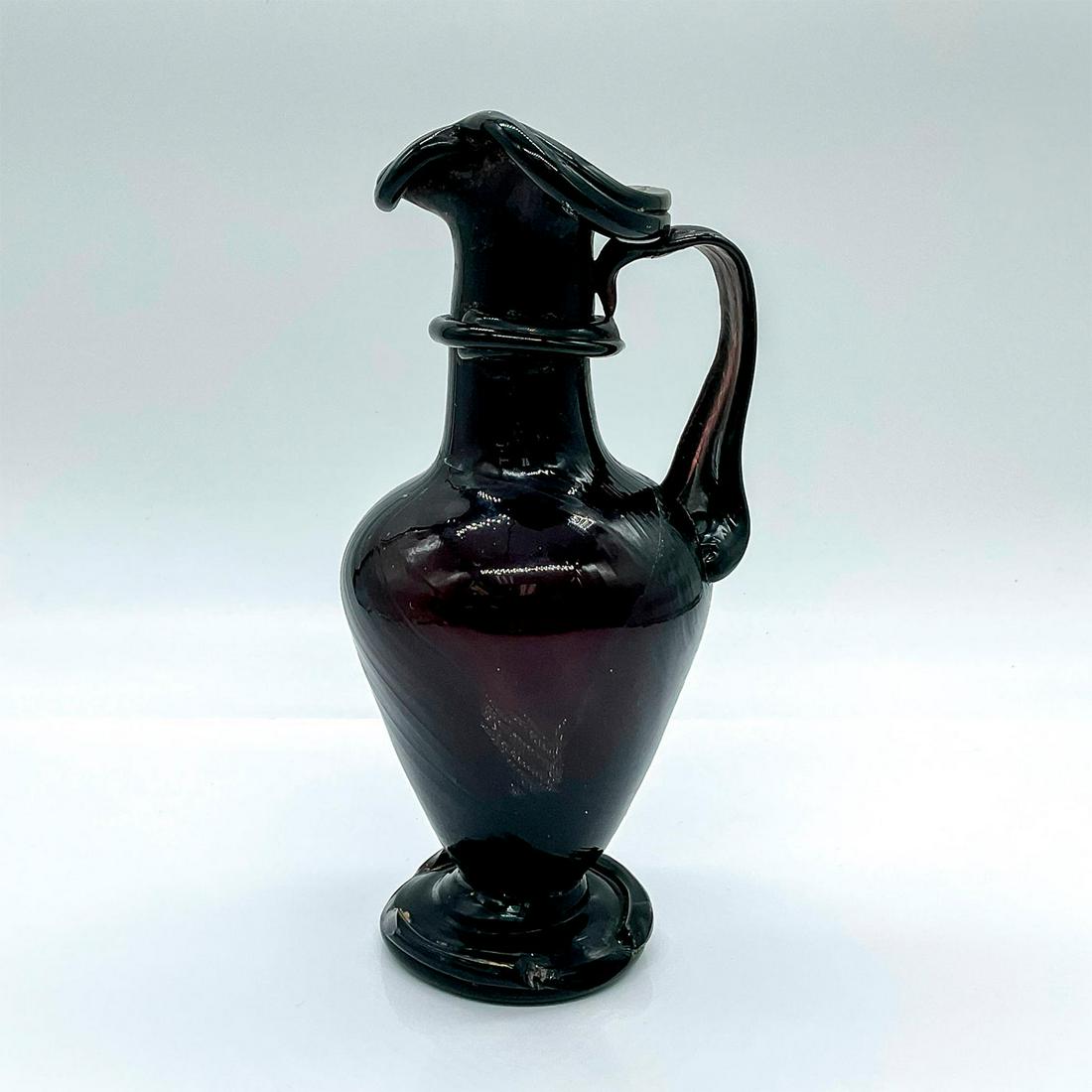 Ancient Roman Dark-Purple Glass Handle Jug (1 of 4)