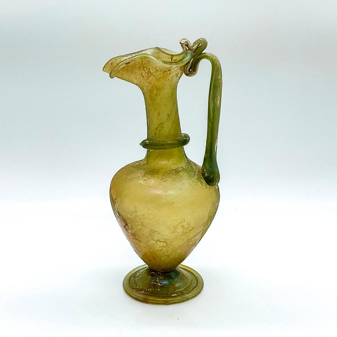 Ancient Roman Olive-Green Glass Handle Pitcher (1 of 3)