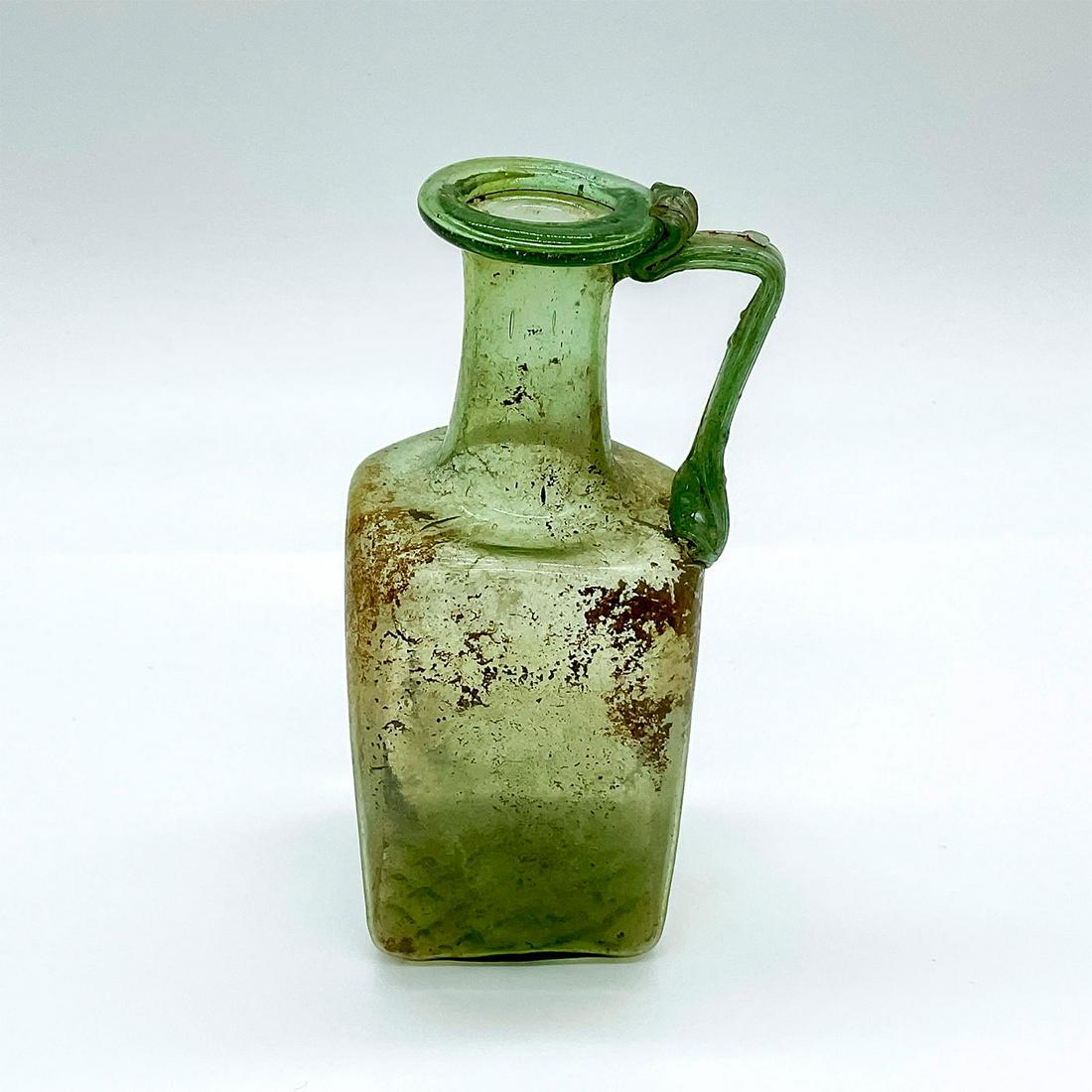 Ancient Roman Olive-Green Pattern Molded Glass Bottle (1 of 4)
