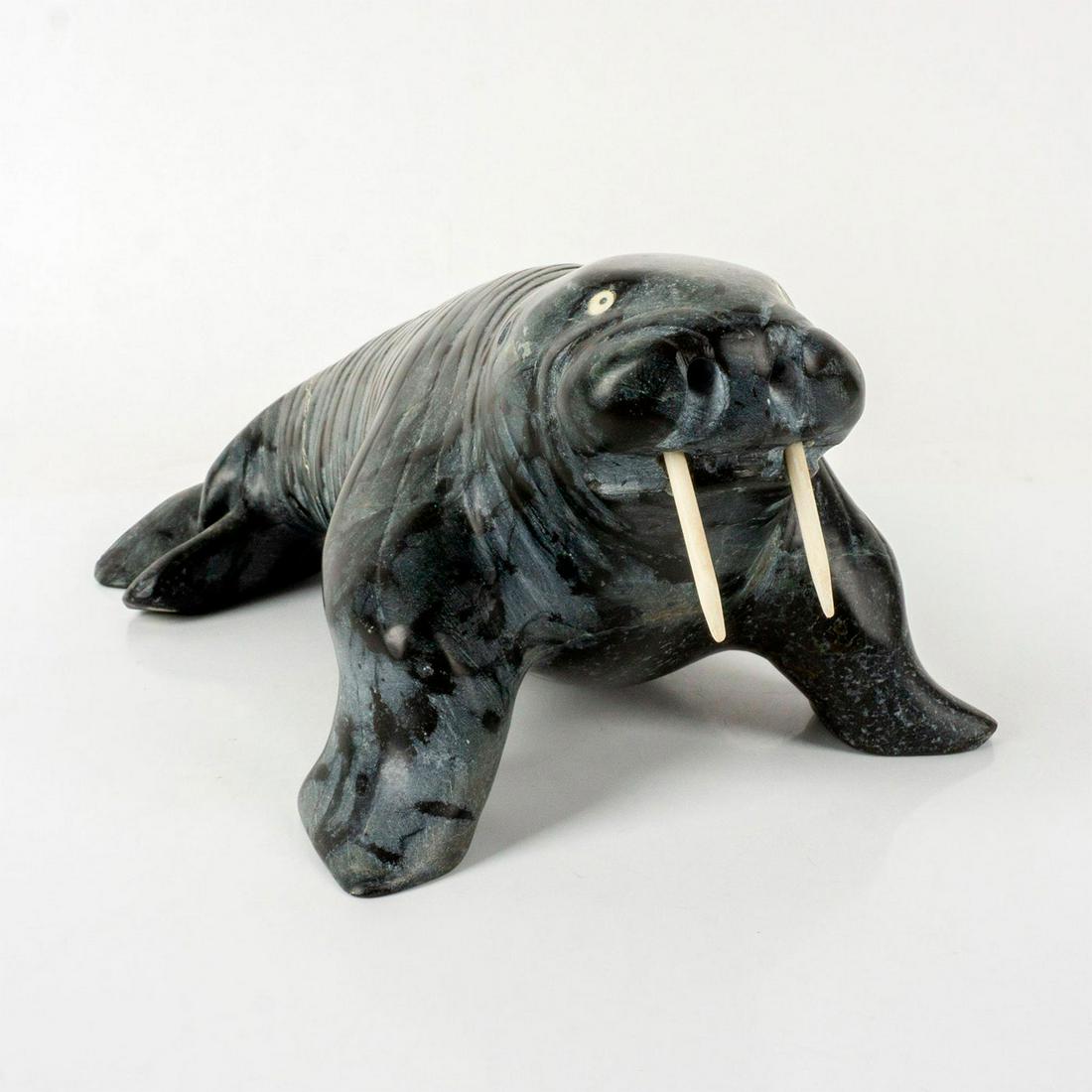 Signed Nelson Takkiruq (Inuit, b. 1930) Stone Sculpture (1 of 4)