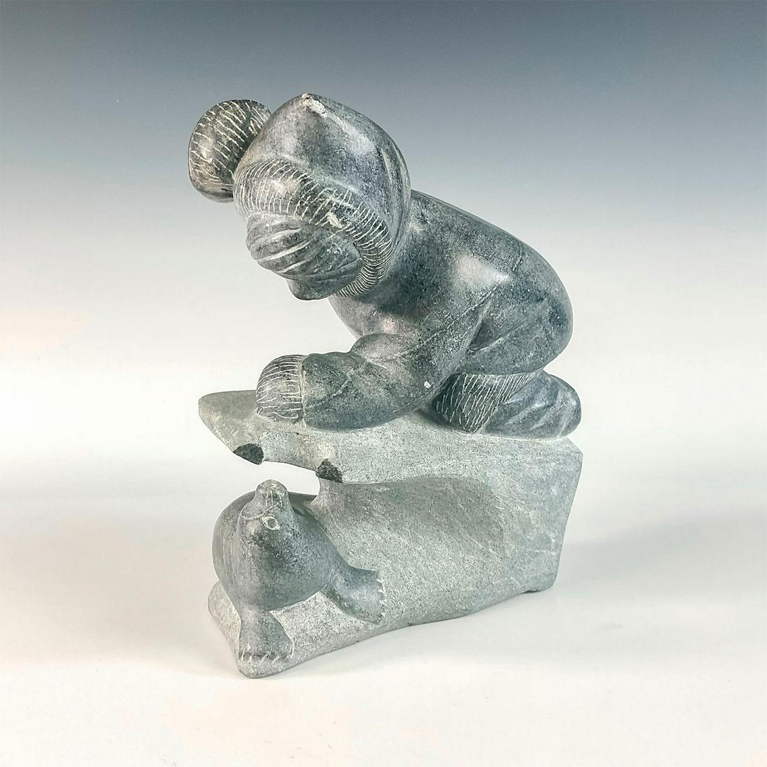 Tivi Signed (1933-2012) Inuit Sculpture, Hunter with Spear (1 of 5)