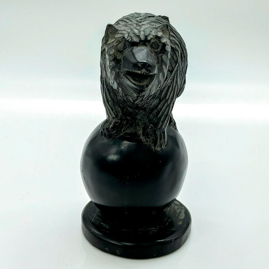 Vintage Black Stone Carving Figure, Bear (1 of 3)