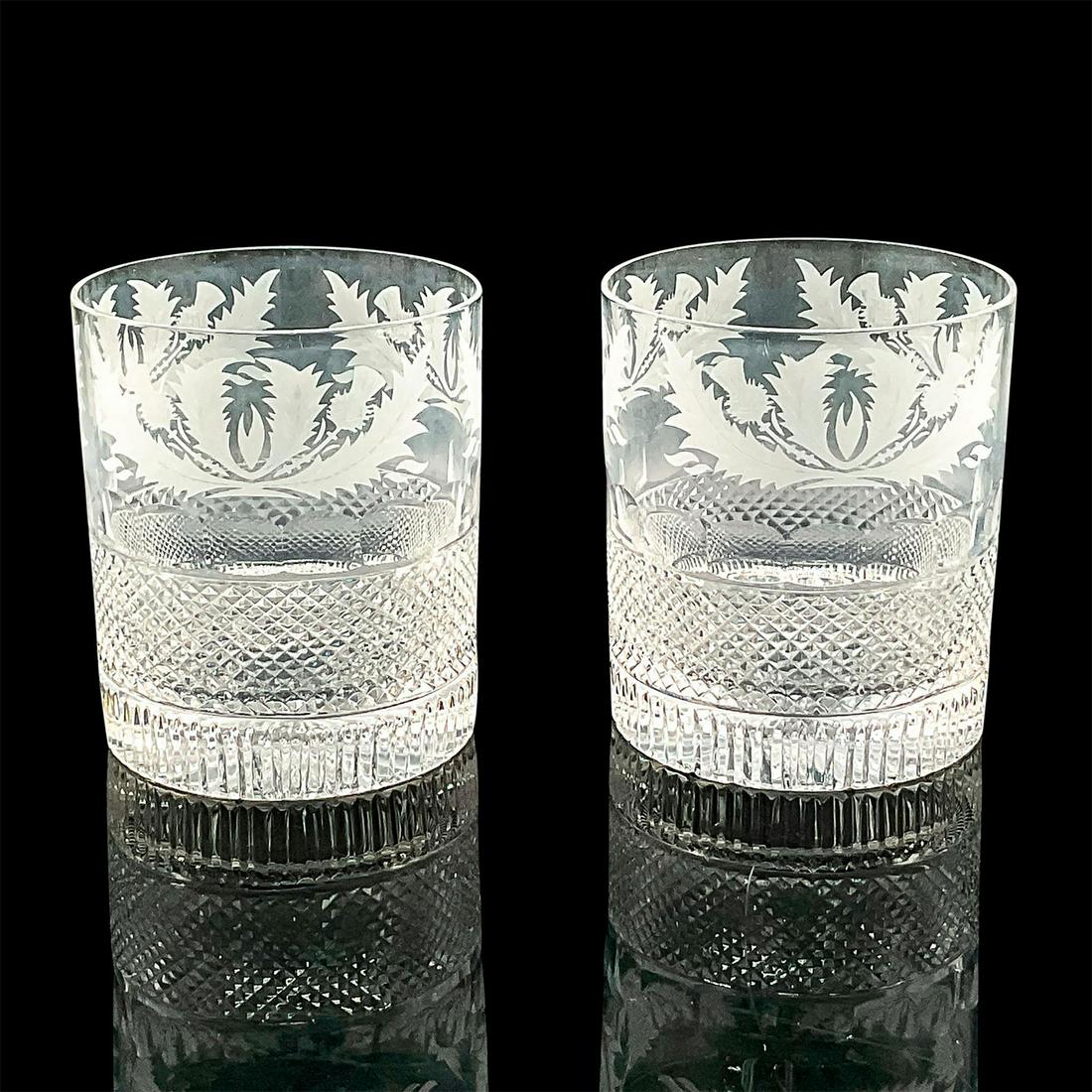 Pair of Edinburgh Double Old Fashioned Glasses, Thistle (1 of 2)