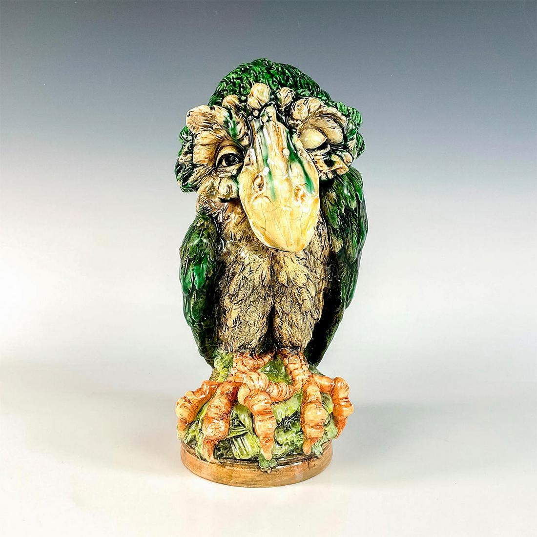 Old Moravian Pottery Grotesque Figural Bird Jar w/Cover (1 of 4)