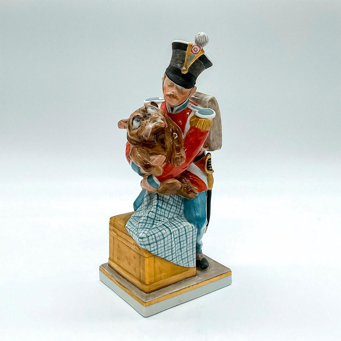 Royal Copenhagen Gilded Porcelain Figure, Soldier and Dog (1 of 4)