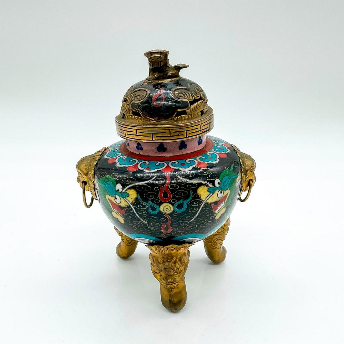Chinese Cloisonne Censer with Lid, Dragons Mar 16, 2023 Lion and Unicorn in FL