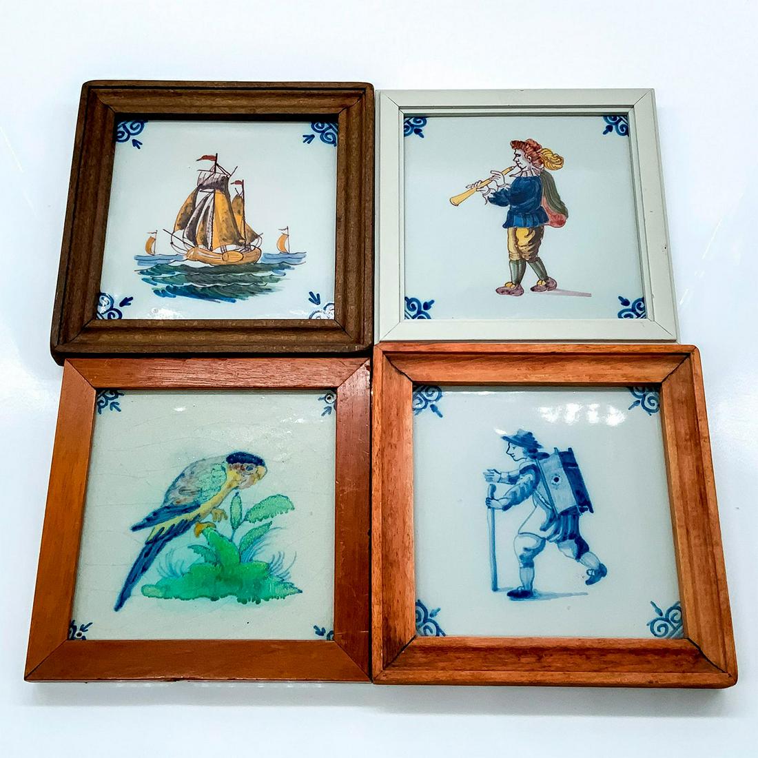 4pc Royal Tichelaar Makkum Framed Decorative Tiles (1 of 4)