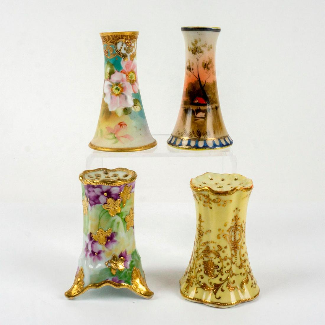 4pc Antique Japanese Porcelain Hat Pin Holders (1 of 3)