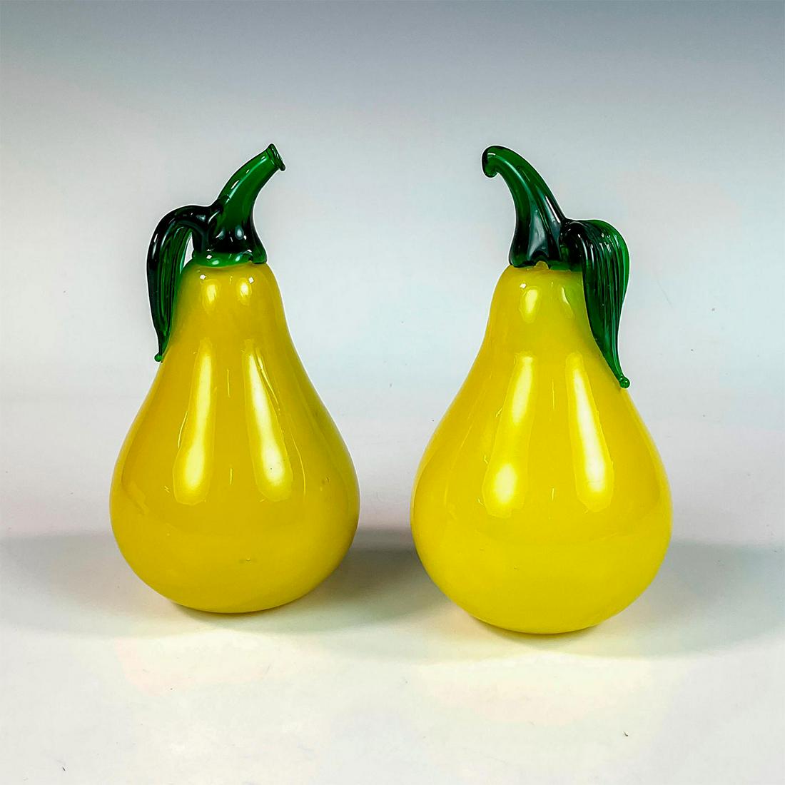 2pc Art Glass Sculptures, Pair of Pears (1 of 3)