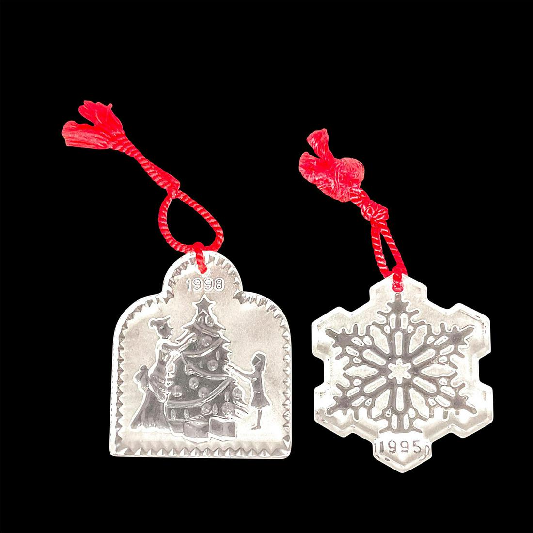 2pc Waterford Crystal Christmas Ornaments 1998 and 1995 (1 of 2)