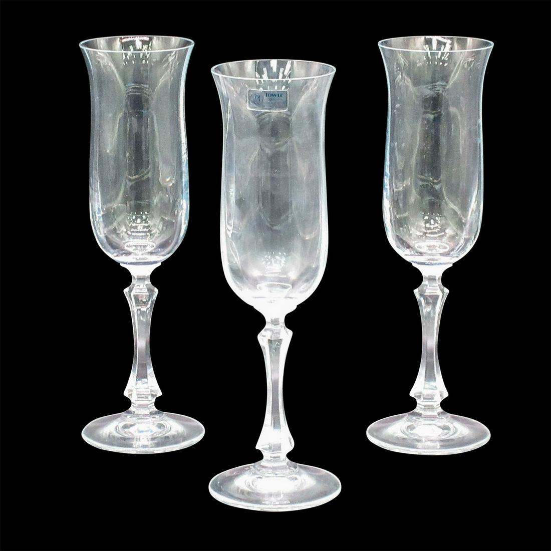 3pc Towle Lead Crystal Champagne Glasses (1 of 2)