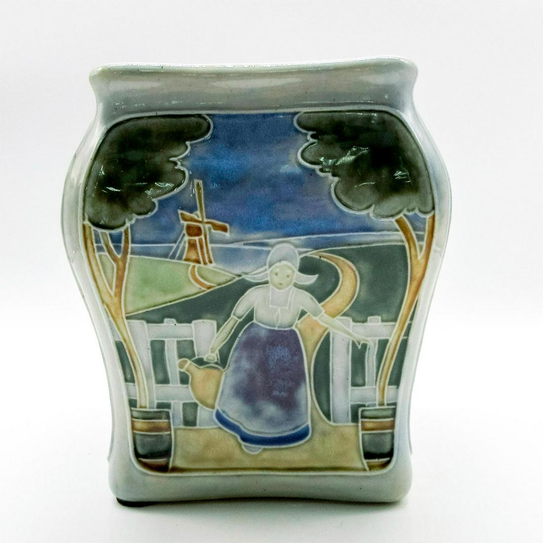 Rare Royal Doulton Lambeth Stoneware Dutch Scene Vase (1 of 6)