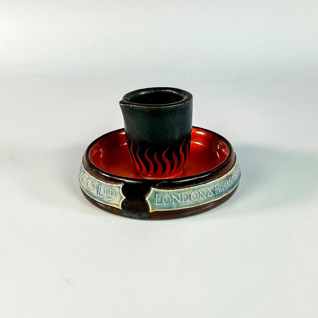 Royal Doulton Adware Ashtray, Crucible Manufacturers: Stoneware. Multicolored. Marked â€˜Crucible Manufacturersâ€™, â€˜Doulton and Co Ltdâ€™, and â€˜London and Birminghamâ€™ around rim. Royal Doulton backstamp. Issued: c. 1922 