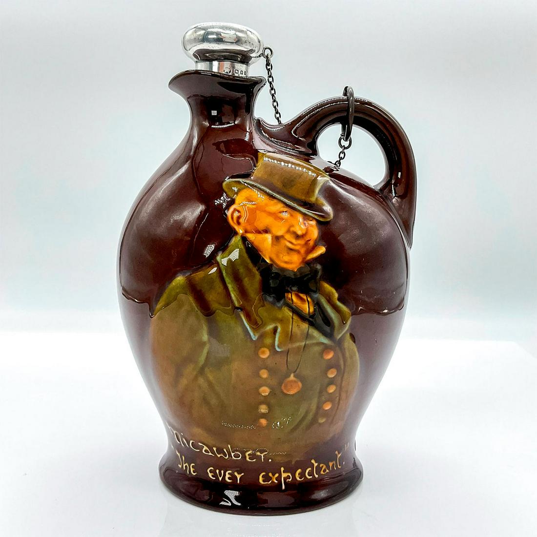 Royal Doulton Kingsware Flask, Micawber, The Ever Expectant (1 of 4)