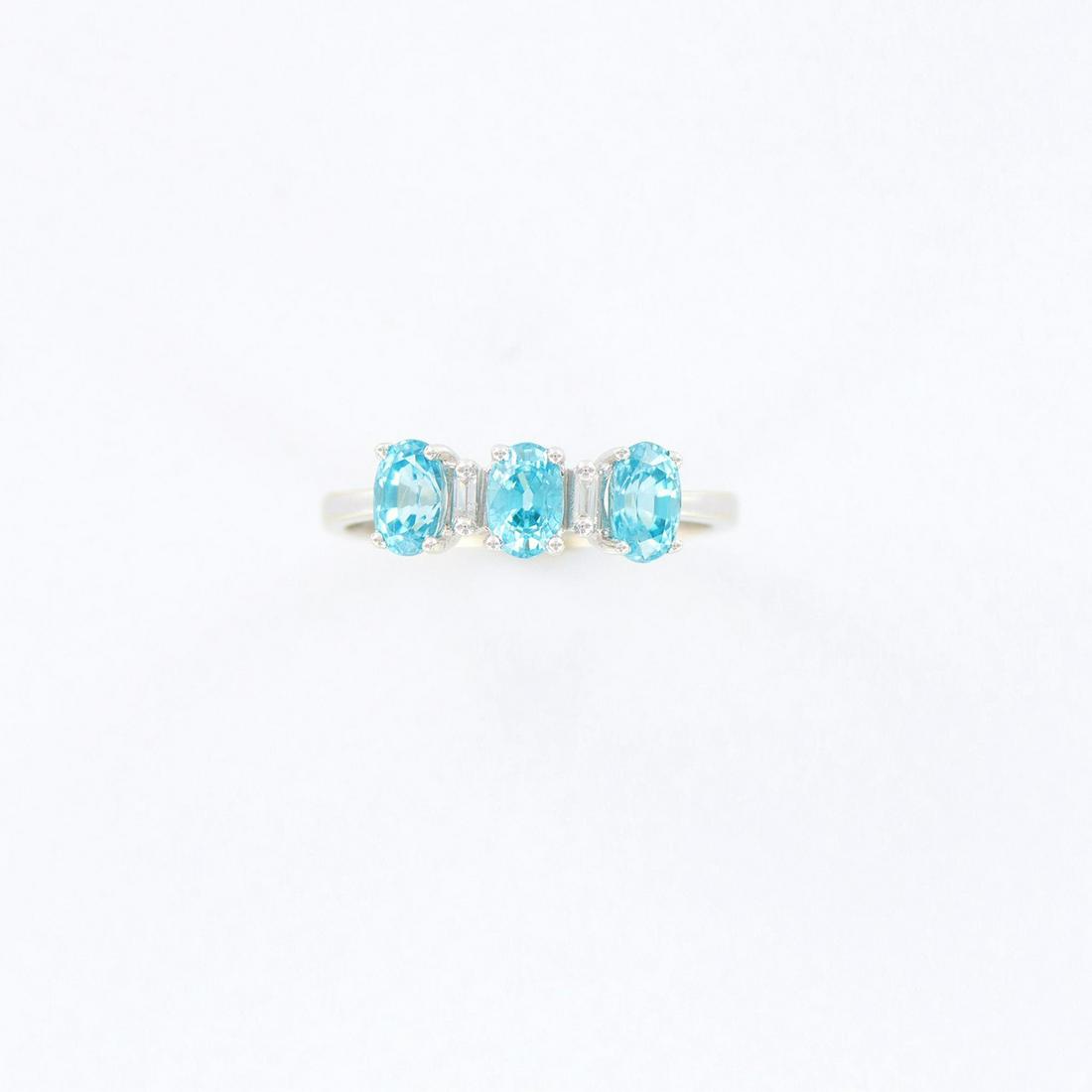 Triple Blue Topaz and Diamond Ring, 14K (1 of 5)
