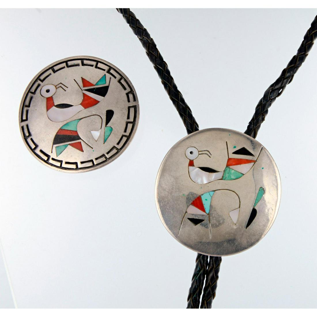 2pc Lolita Natachu Zuni Silver and Multi Stone Inlay Set (1 of 4)