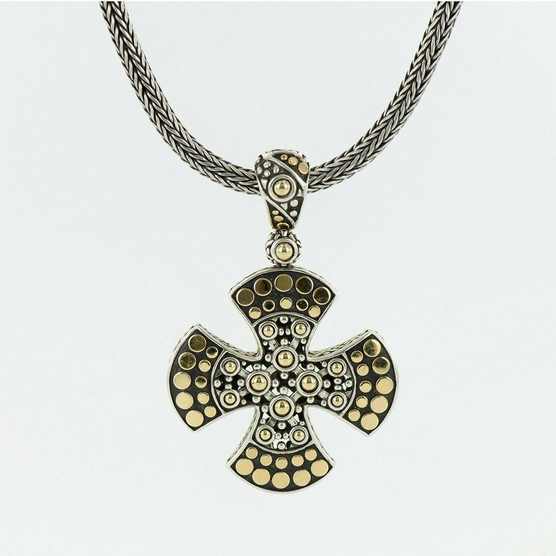 John Hardy 18K Gold & Sterling Silver Maltese Cross Necklace (1 of 11)