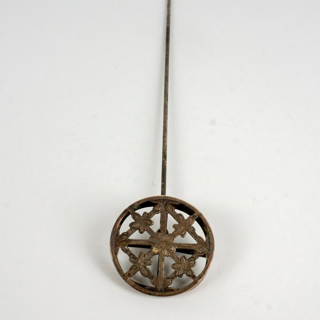 Vintage Sterling Silver Hat Pin, Assembly of Flowers (1 of 3)