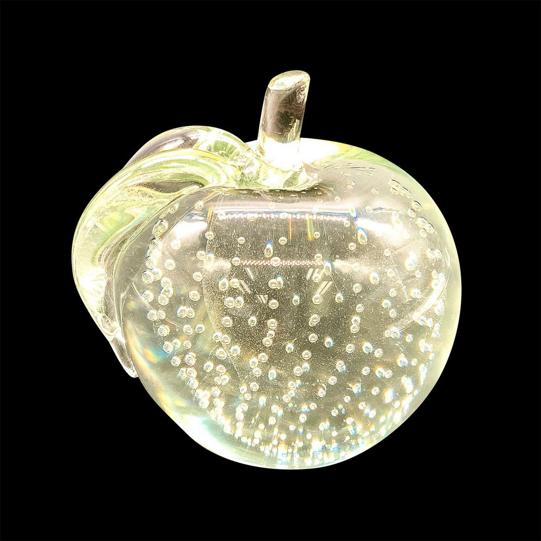 Salviati Murano Bubble Art Glass Paperweight, Apple (1 of 3)
