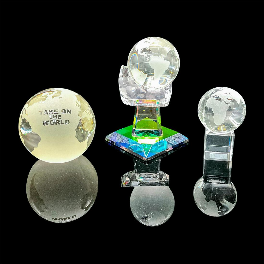 5pc Vintage Crystal Miniature World Globes with Bases (1 of 2)
