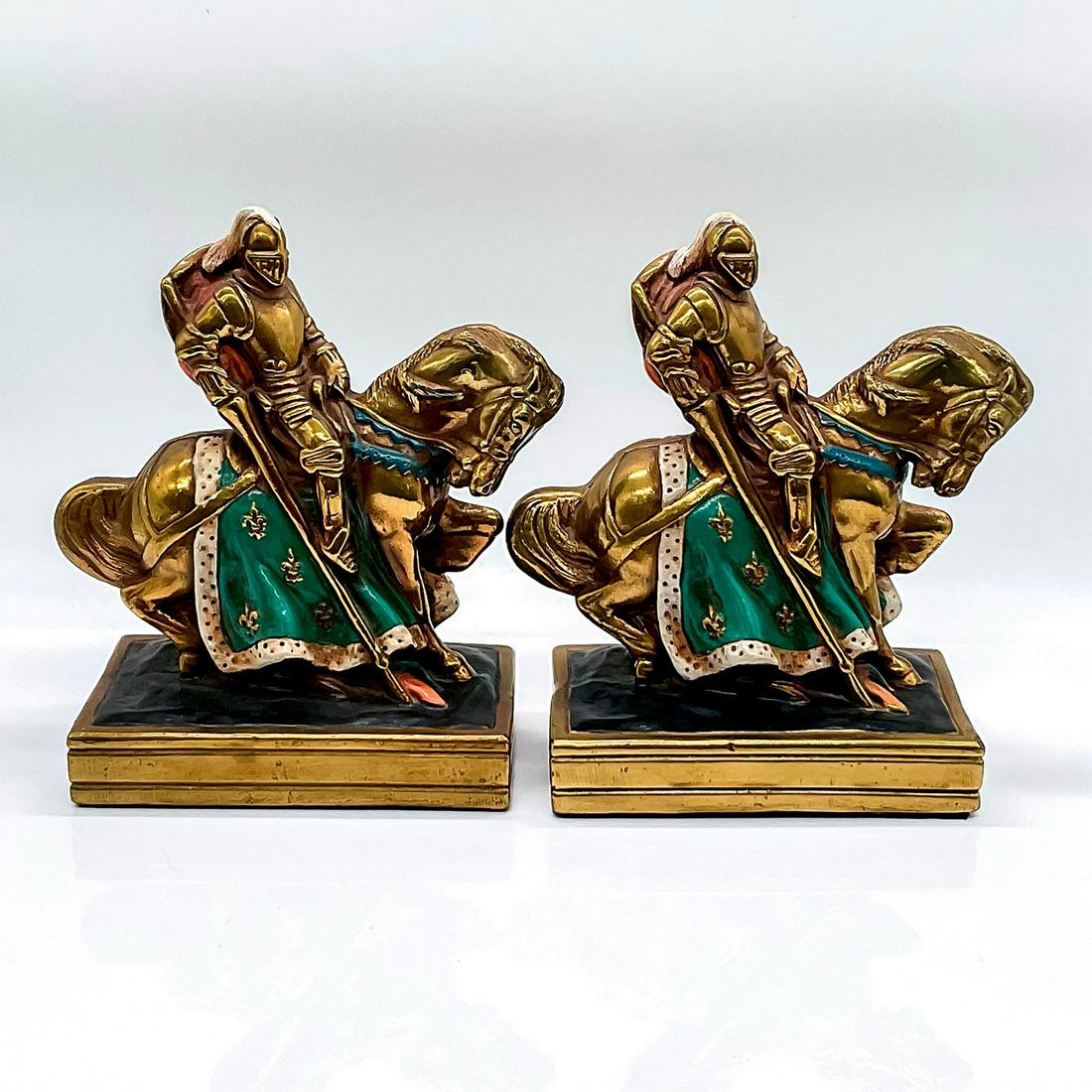 Pair of Vintage  Bronze Knights Bookends (1 of 3)