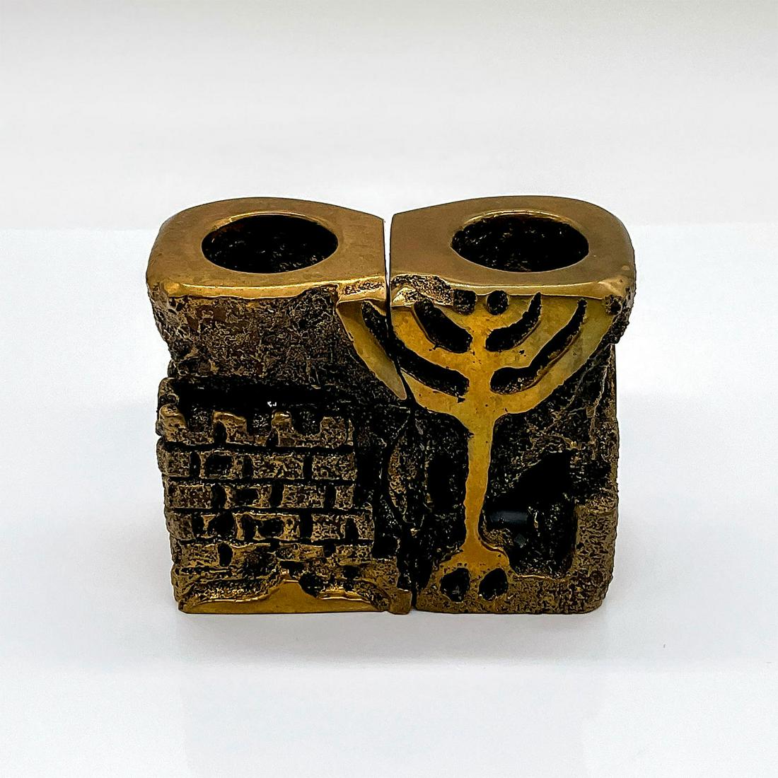 Pair of Avigdor Judaica Brass Candlestick Holders (1 of 4)