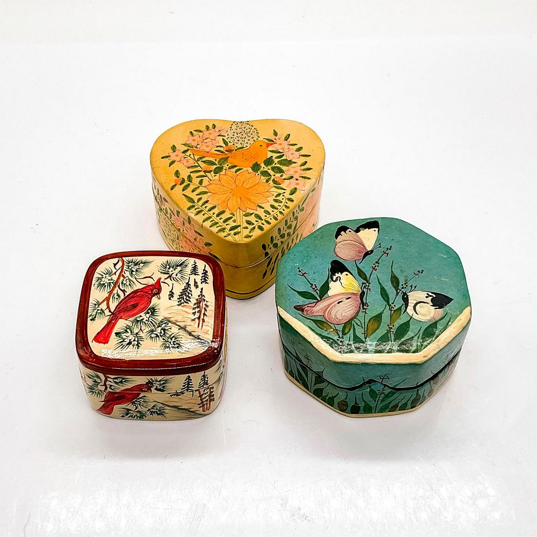 3pc Handmade and Painted Charm Boxes from Kashmir India (1 of 3)