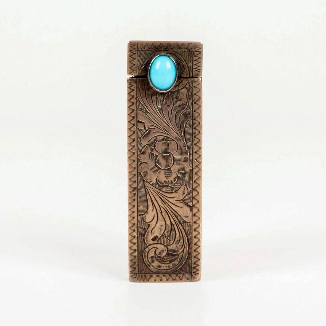 Vintage Italian Sterling Silver Lipstick Case with Mirror (1 of 4)