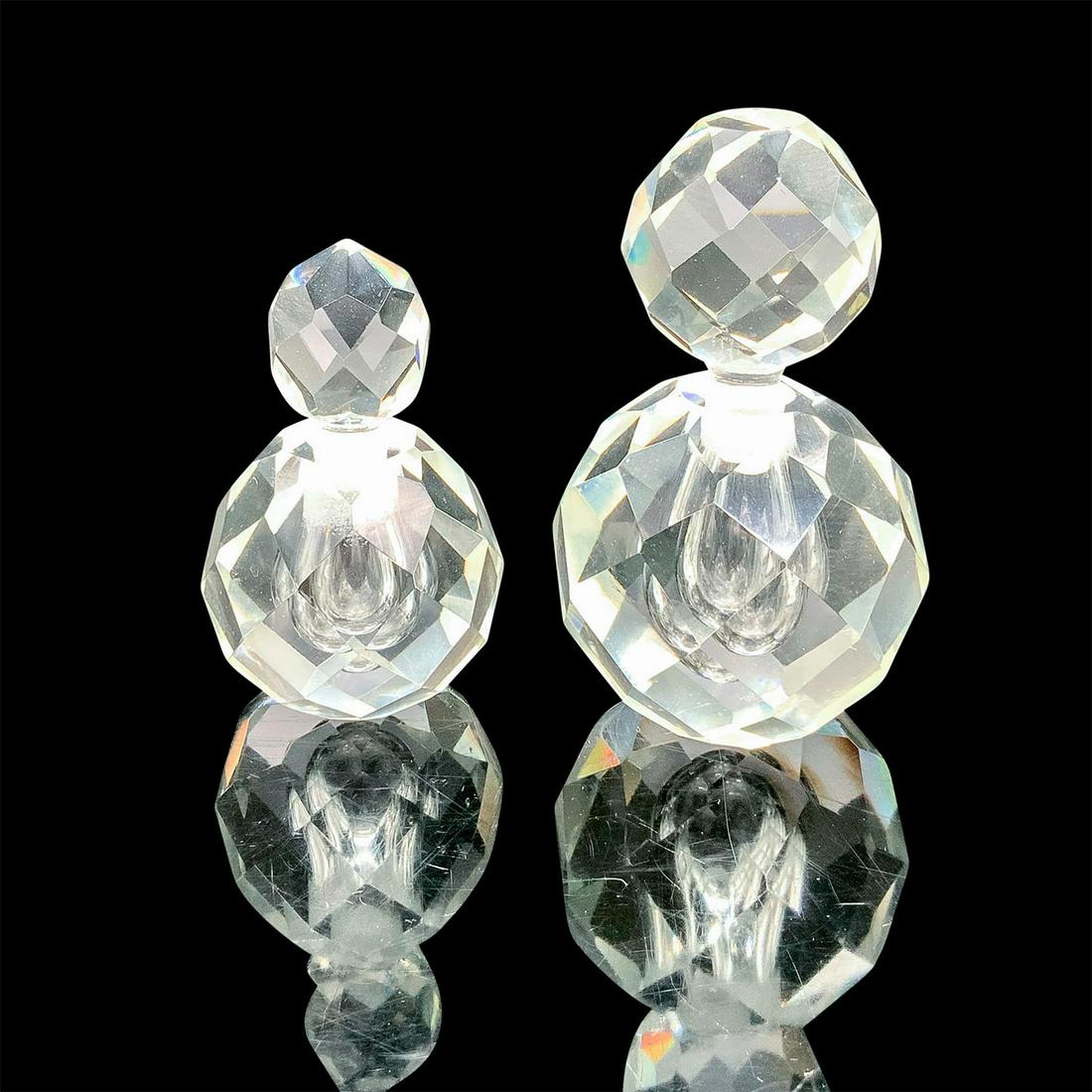 Pair of Vintage Glass Perfume Bottles with Stoppers (1 of 5)