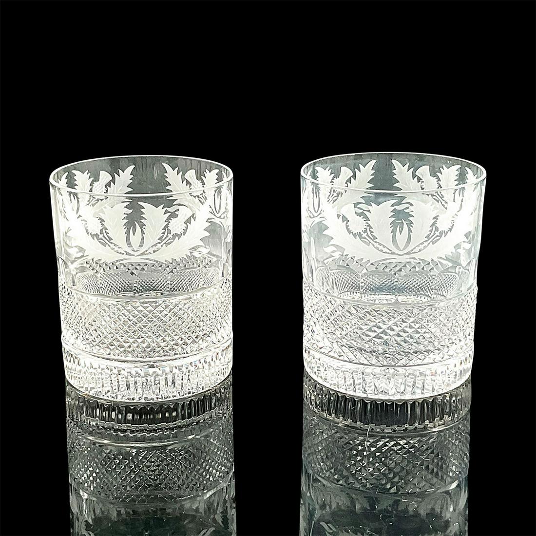 Pair of Edinburgh Double Old Fashioned Glasses, Thistle (1 of 2)