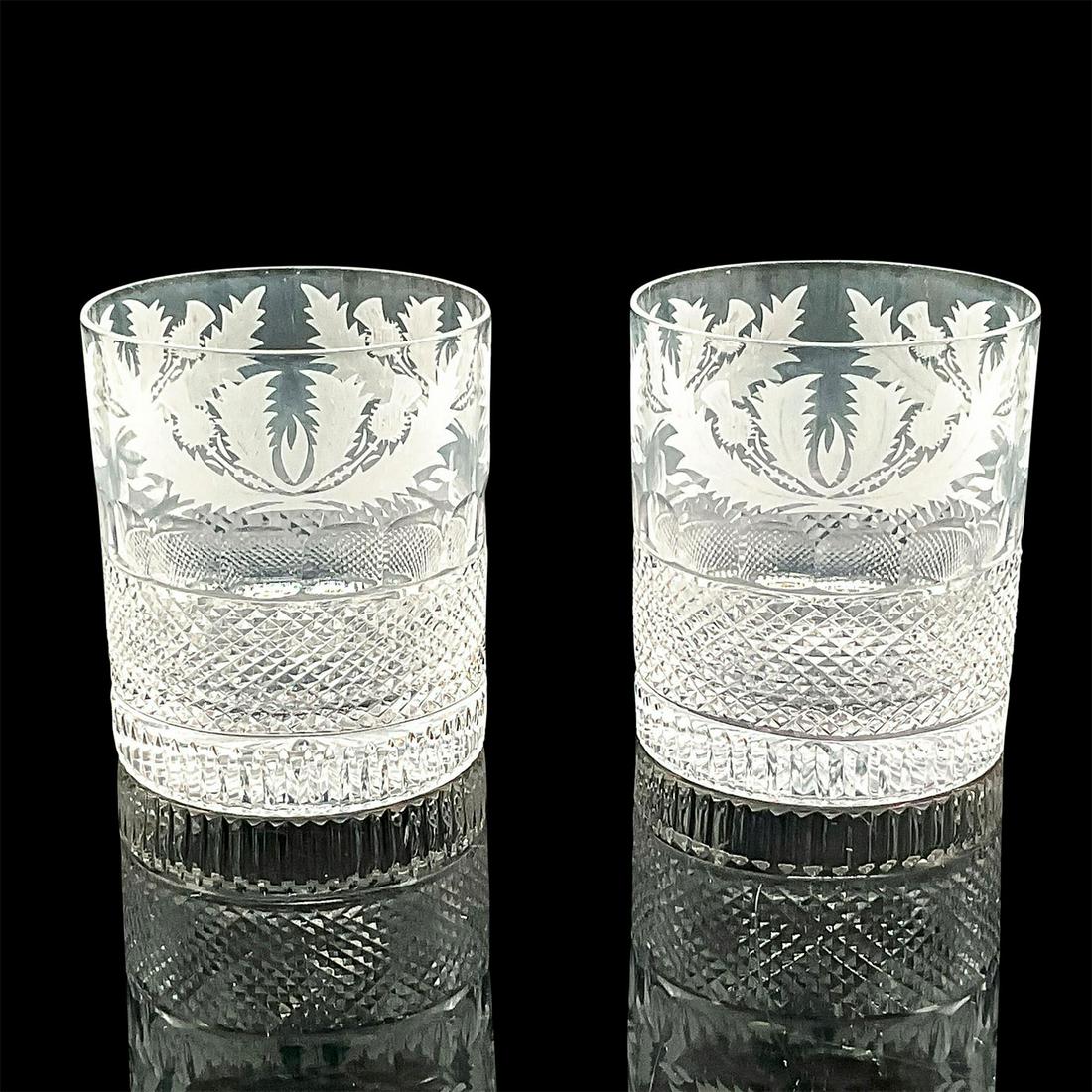 Pair of Edinburgh Double Old Fashioned Glasses, Thistle (1 of 2)