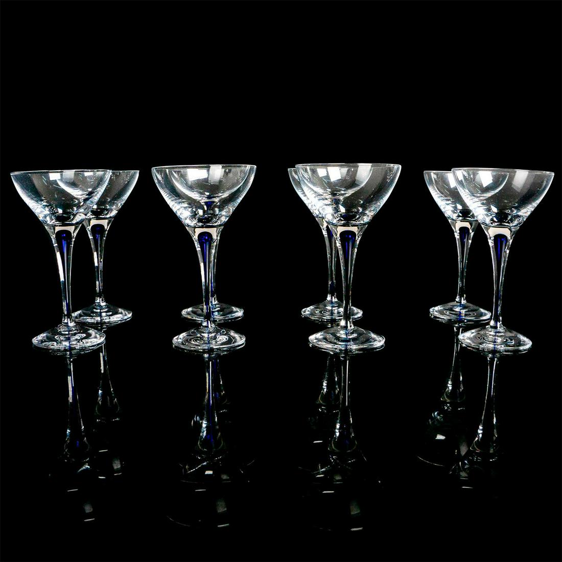 8pc Orrefors Intermezzo Blue Cordial Glasses (1 of 5)