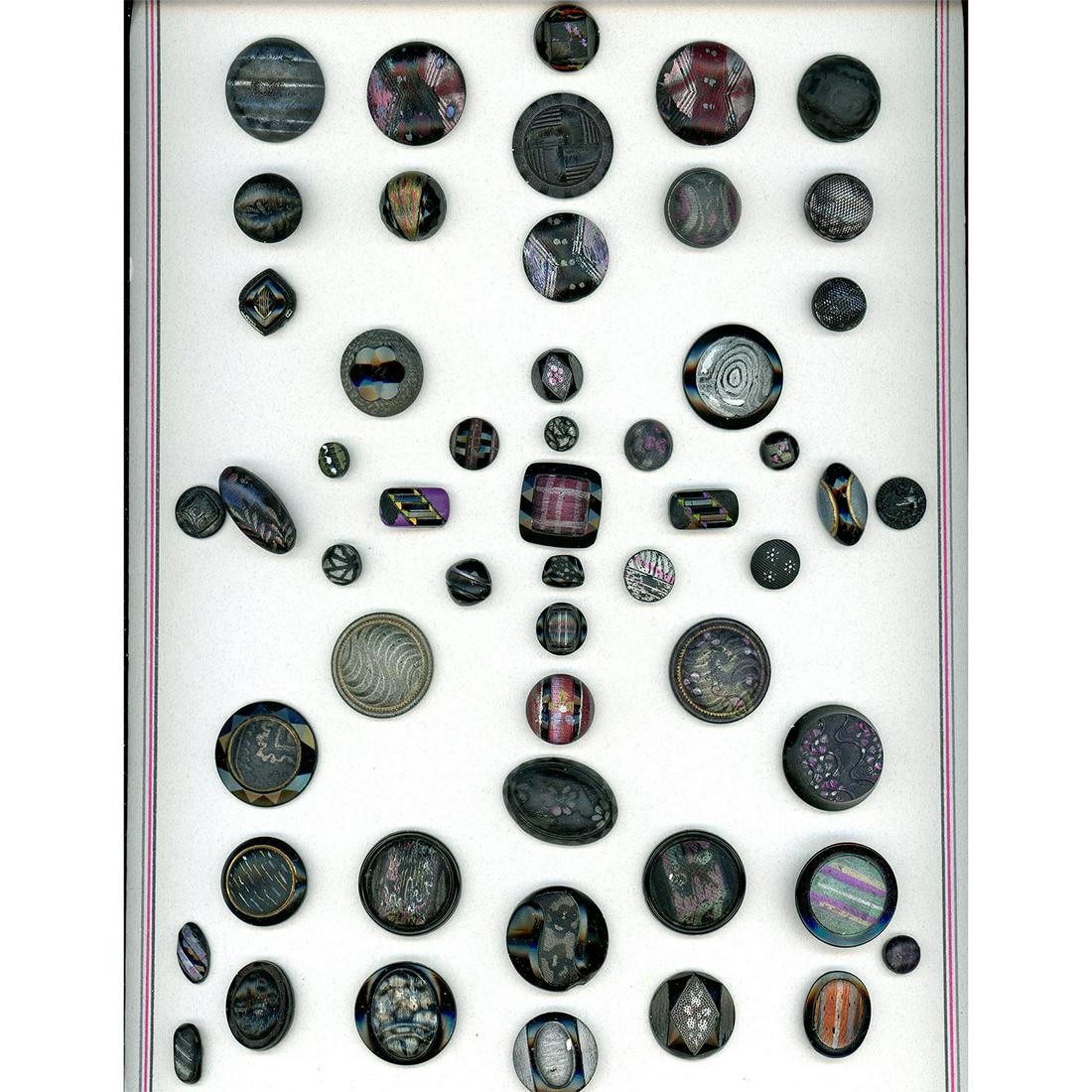 A FULL CARD OF DIV. 1 ASSORTED IMITATION FABRIC BUTTONS (1 of 3)