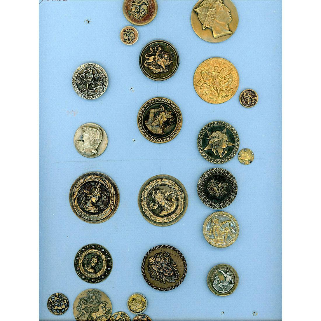 A CARD OF DIVISION ONE PICTORIAL BUTTONS (1 of 4)