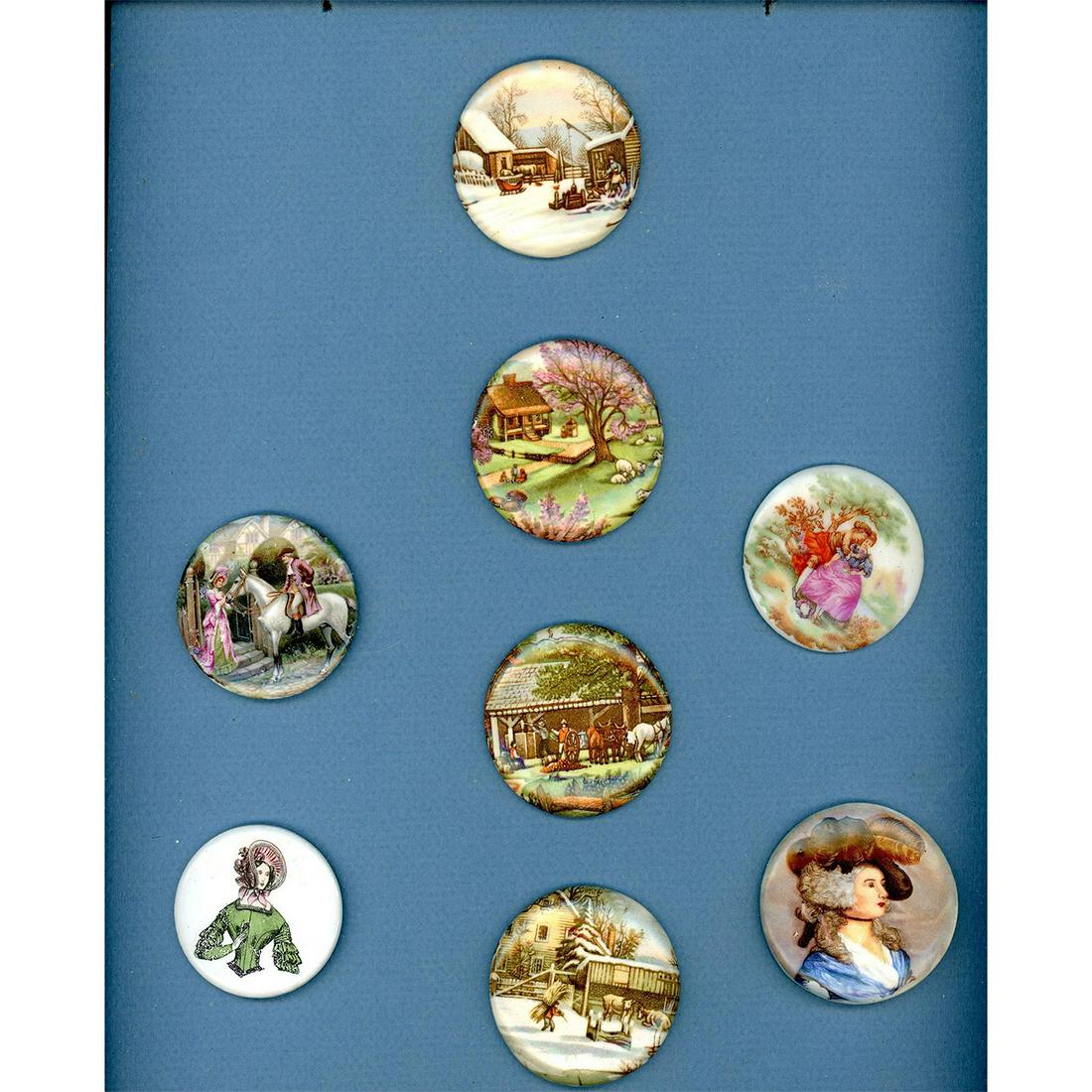 A CARD OF DIVISION THREE STUDIO ARTIST CERAMIC BUTTONS (1 of 4)