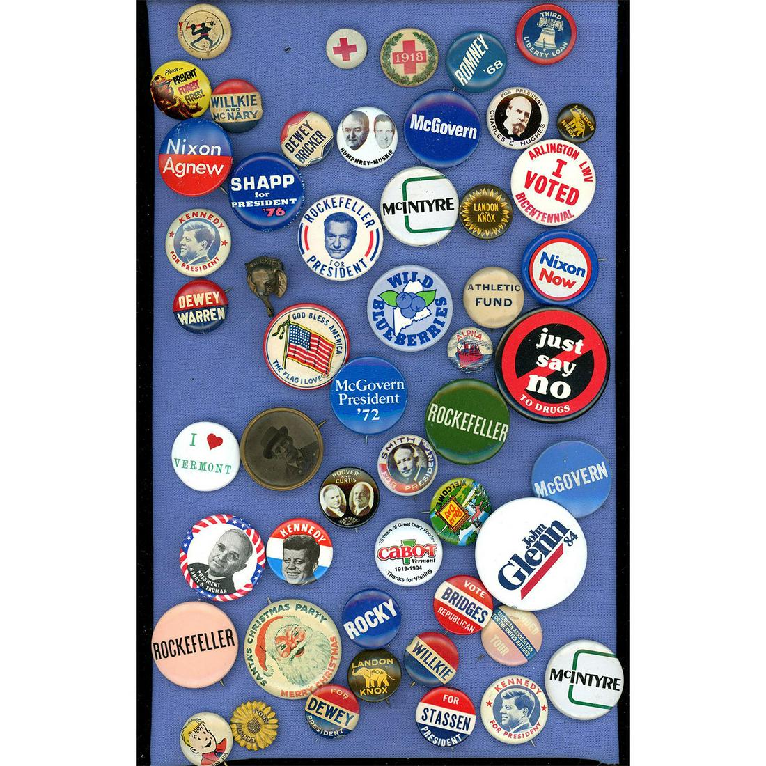 A CARD OF POLITICAL PINBACK BUTTONS (1 of 1)