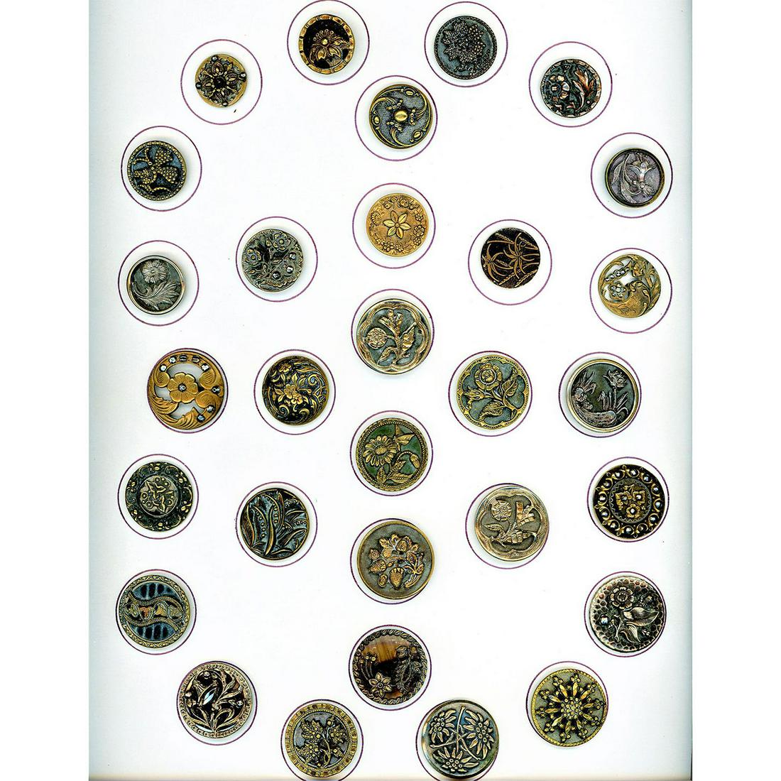 2 CARDS OF DIVISION ONE METAL PICTURE BUTTONS (1 of 4)