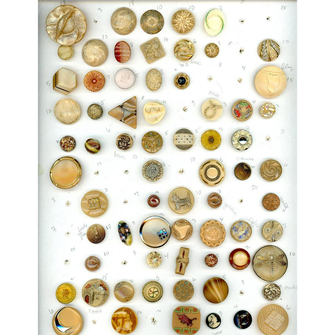 2 CARDS OF DIVISION THREE MODERN GLASS BUTTONS (1 of 2)