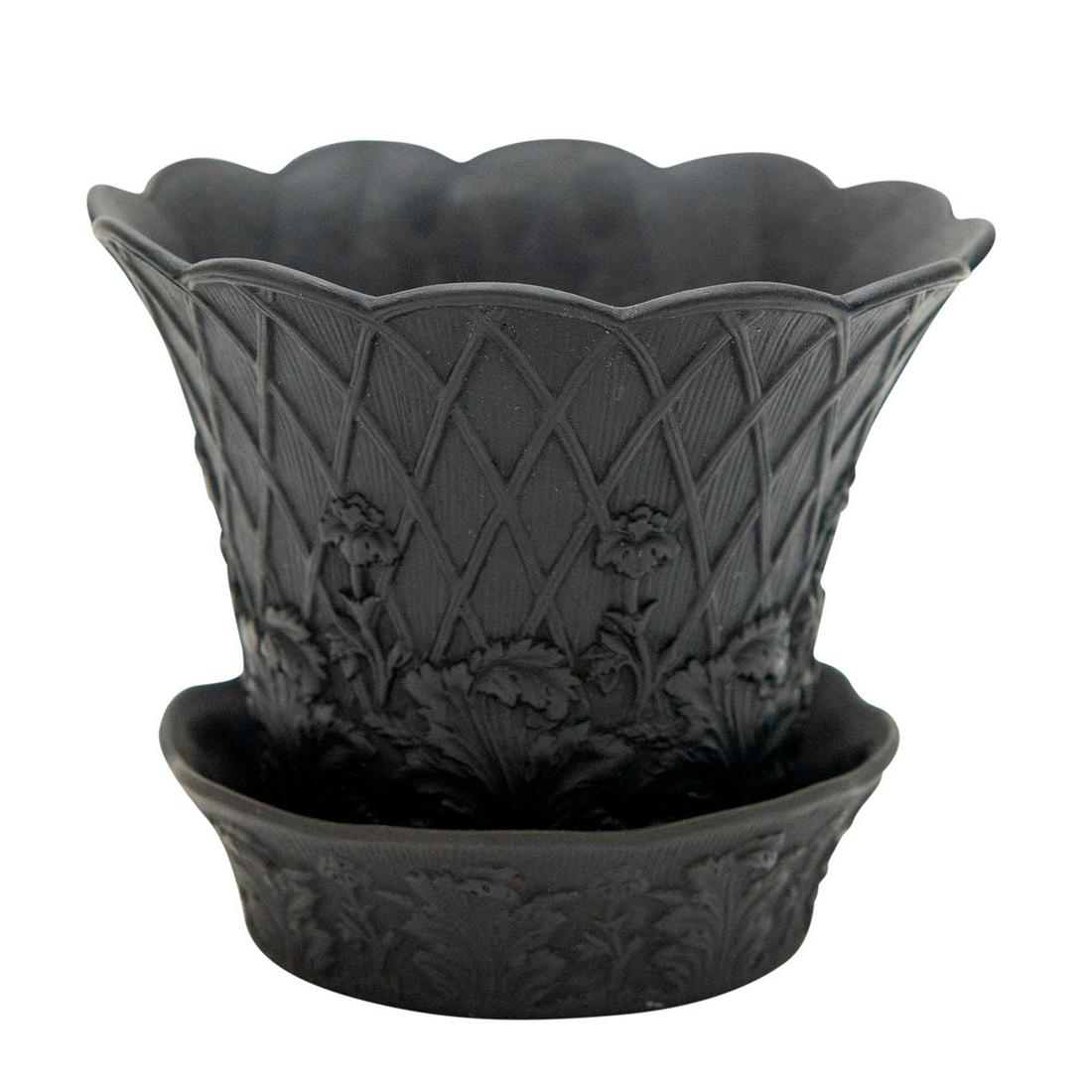 19th c. Wedgwood Black Basalt Vase with Base (1 of 4)