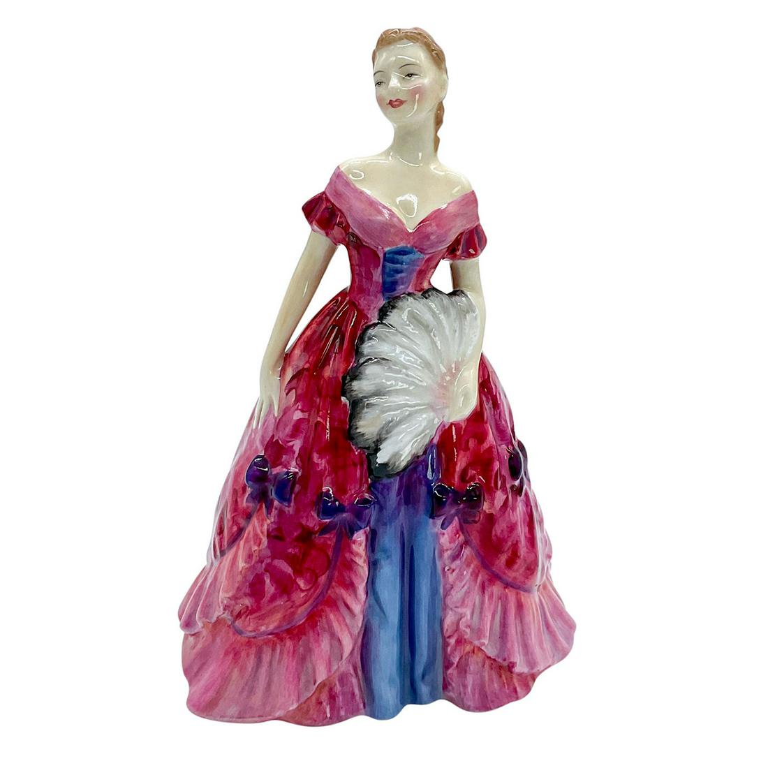 Elfreda HN2078 - Royal Doulton Figurine: Part of the Pretty Ladies Collection. Royal Doulton backstamp. Artist: Leslie Harradine Issued: 1951 - 1955 Dimensions: 7.25"H Manufacturer: Royal Doulton Country of Origin: England Cond