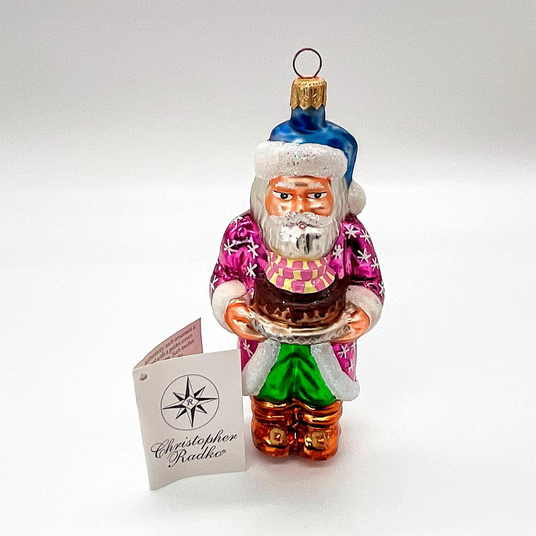 Cookbook Santa w/Cake - Christopher Radko Christmas Ornament (1 of 3)