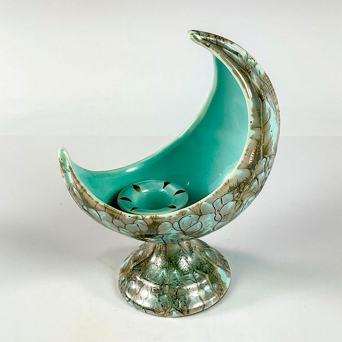 Vintage Delft Holland Aqua Crescent Moon Candle Holder (1 of 3)