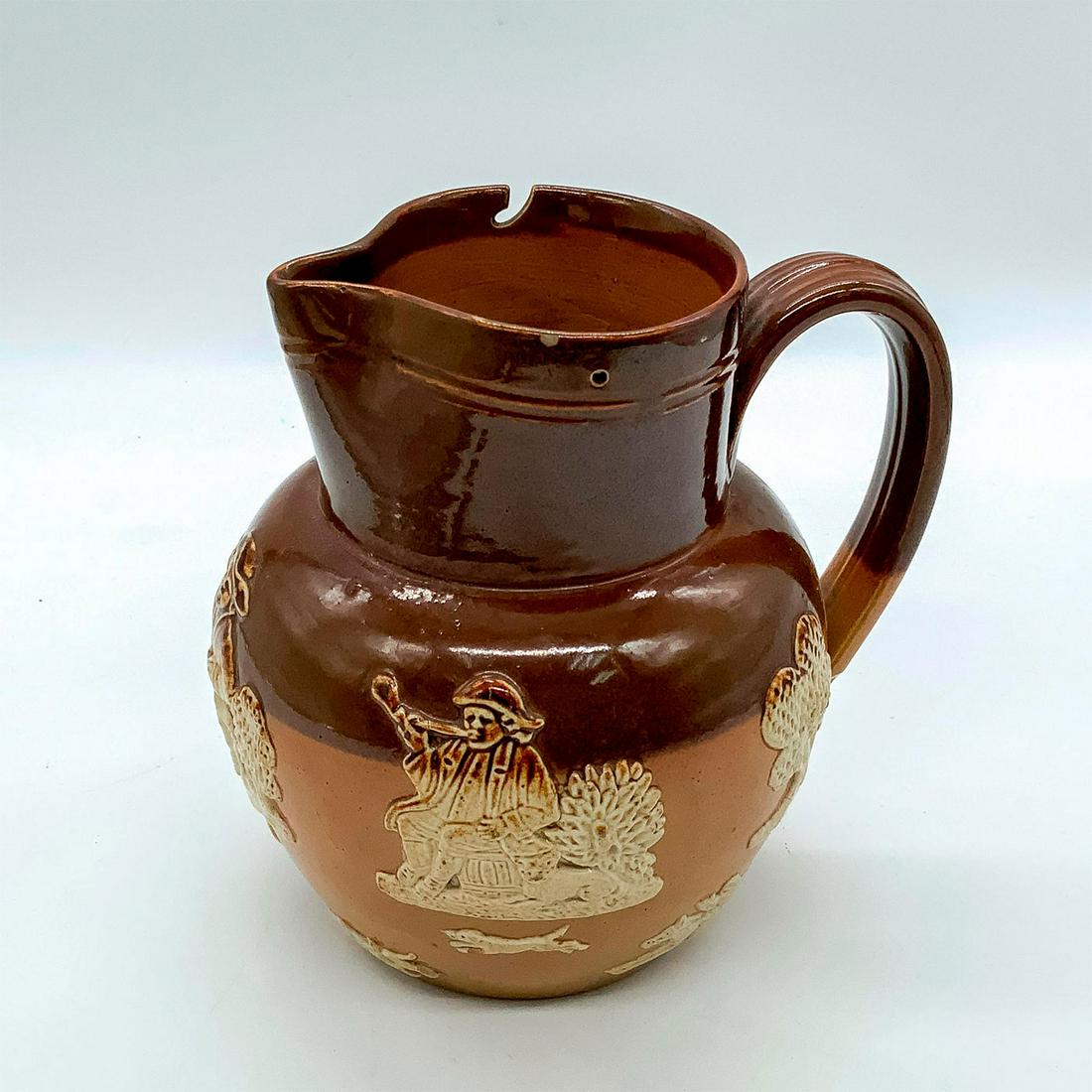 Antique Doulton Lambeth Pitcher, Hunting Scene (1 of 3)